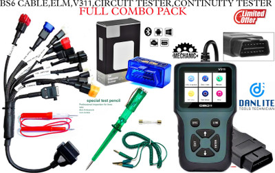 Danlite Tools Technician Bs6 Bike Cable Combo pack work with all bs6 bikes and cars OBD Reader