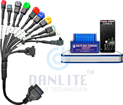 DANLITE TOOLS AND TECHNICIAN bs6 bike cable with 11 couplar OBD Interface free continuity tester OBD Reader
