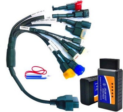 Obdking Black OBD 2 BS6 BIKE CABLE WITH OBD AND CONTINUITY TESTER OBD Interface