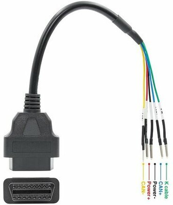Xsentuals OBDII 16 Pin OBD OBD2 Female K Line CAN Line Jumper Tester Connector Car Diagnostic Extension Cable OBD Reader