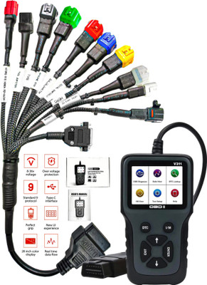 DANLITE TOOLS AND TECHNICIAN BS6 Bike Cable 11 Types Cable + Launch CR301 All Bikes Interface OBD Reader OBD Interface