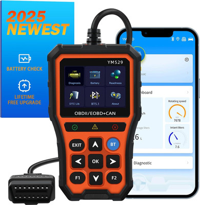 Xsentuals YM529 OBD Scanner for BS6/BS7 Bikes & Cars | Universal Diagnostic Tool OBD Interface