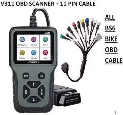 SPANTER V311 OBD II Scanner + 11 Connector Obd Cable for All BS6 Bikes OBD Reader