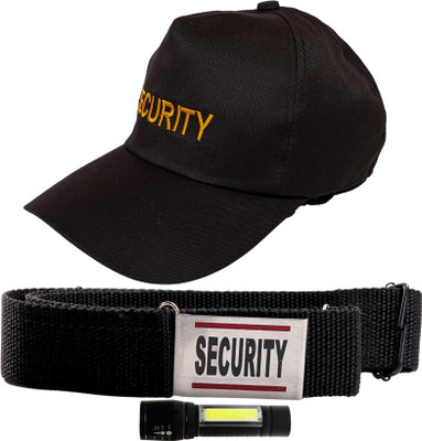 yasbavu 3 PCS SECURITY TORCH CAP BELT COMBO  Office Set(Black)