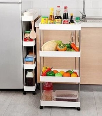 Kovea 4 Compartments Plastic Kitchen Storage Trolley Plastic Kitchen Trolley(Pre-assembled)