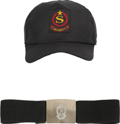 Qualityfab Men's Security Guard Accessories Belt-Cap  Office Set(Multicolor)