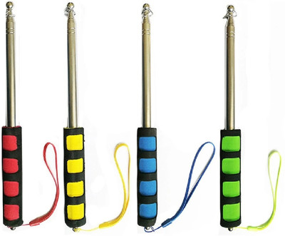 KRYTONE 4 Pcs Teacher Pointer Stick Retractable Presenter Extendable Classroom Stick  Office Set(Multicolor)