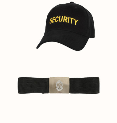 Qualityfab Security Guard Uniforms Accessories Cap + Belt Embroidered  Office Set(Multicolor)