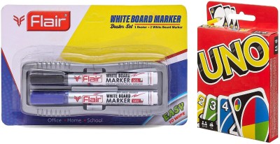 FLAIR White Board Duster With Marker With UNO Card  Office Set(Multicolor)