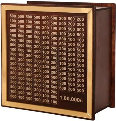 Shivayu Crafts Money Bank Decorative Showpiece  -  9 cm(Wood, Brown)