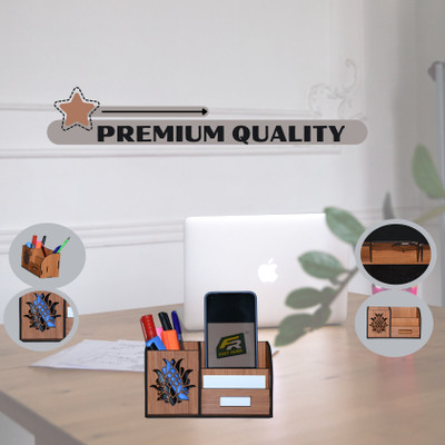 Fast Rush Pen Stand With Classic Look, Pen HOolder  Office Set(wooden)