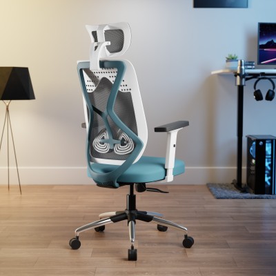 GREEN SOUL Zodiac Pro High Back Ergonomic Chair|Home,WFH|4D Armrest,Seat Slider|Premium Mesh Office Adjustable Arm Chair(Blue, White, Optional Installation Available)