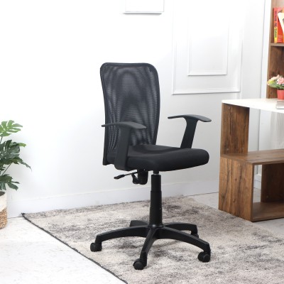 Flipkart Perfect Homes Fabric Office Arm Chair(Black, DIY(Do-It-Yourself))