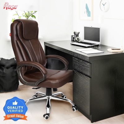 Rose Designer Chairs Kyte Leatherette Office Executive Chair(Brown, DIY(Do-It-Yourself))