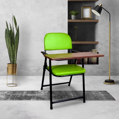 FURNIMAX Premium Leatherette Folding Study Chair With Cushion & Adjustable Writing Pad Fabric Study Folding Chair(Green, Optional Installation Available)