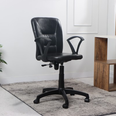Flipkart Perfect Homes Leatherette Office Visitor Chair(Black, DIY(Do-It-Yourself))