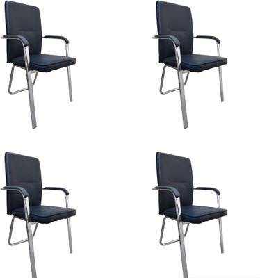 UROBIN UROBIN CHAIRS FOR office visitor home computer study reception school Leatherette Office Visitor Chair(Black, Set of 4, Pre-assembled)