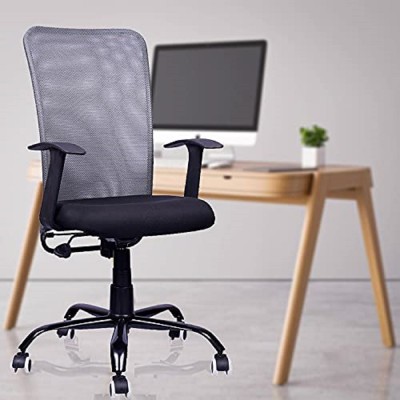 beaatho Florence Metal Base Mid Back Revolving Office Chair (4 Color Options) Mesh Office Executive Chair(Grey, Optional Installation Available)