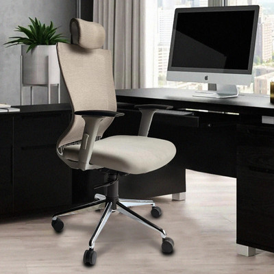 Kepler Brooks Nexa High Back Ergonomic Office Chair With 1D Headrest & 3D Armrest Mesh Office Adjustable Arm Chair(Grey, DIY(Do-It-Yourself))