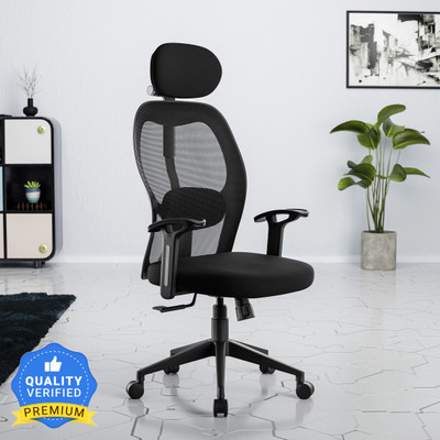 GREEN SOUL Yoga High Back Ergonomic |Home, Office, WFH|3D Headrest,2D Lumbar Support Mesh Office Arm Chair(Black, DIY(Do-It-Yourself))