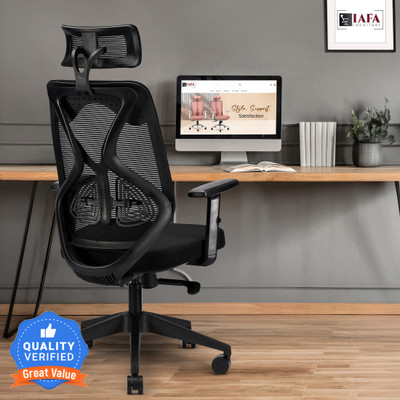 IAFA Ergolux High Back Ergonomic Office Chair with Ad Heavy Duty Metal Base Mesh Office Adjustable Arm Chair(Black, Grey, DIY(Do-It-Yourself))