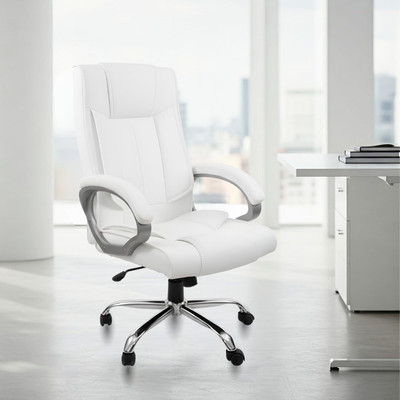 ACTIVA Kylie Ergonomic Chair |Swivel Function Chair for Office/Home/Gaming/Work/Study Leatherette Office Adjustable Arm Chair(White, DIY(Do-It-Yourself))