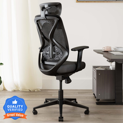 CARLTON LONDON Atlas Mesh Office Adjustable Arm Chair(Black, DIY(Do-It-Yourself))