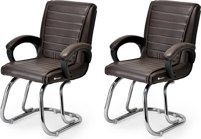 RATISON Director Principal Manager Heavy Duty Metal Frame| Visitor/Study/Office Chair Leatherette Office Arm Chair(Maroon, Set of 2, Pre-assembled)