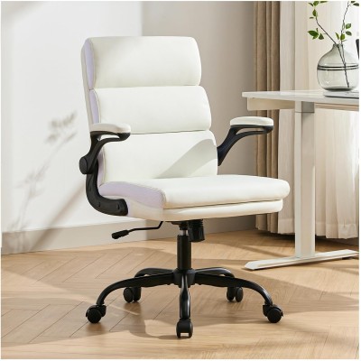 CHAIRTECH Mid/Medium/Low Office Chair Adjustable Desk Chair Back Executive Comfortable Leatherette Office Conference Chair(White, DIY(Do-It-Yourself))