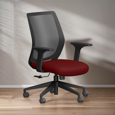 Godrej Interio Curv Wide Back Ergonomic Fabric Office Arm Chair(Red, Optional Installation Available)