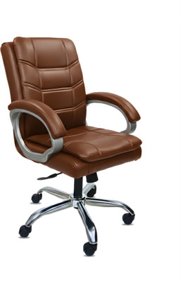 RW REST WELL Star Executive Revolving Office Chair|Computer Desk Chair with Cushioned Seat| Leatherette Office Executive Chair(Tan, Optional Installation Available)