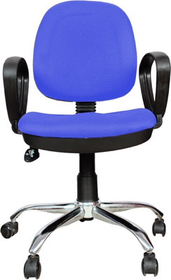 Rajpura 803 Cushioned Low Back Revolving Chair with push back mechanism in Blue Fabric Office Executive Chair(Blue, Optional Installation Available)