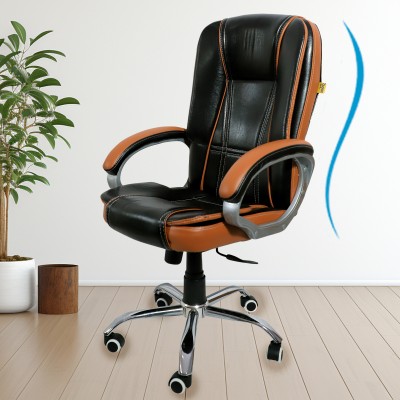 Nice Furniture FUGO® by Nice Goods, Model: NG-12, High Back Ergonomic Revolving Chair, Leatherette Office Executive Chair(Black, Optional Installation Available)