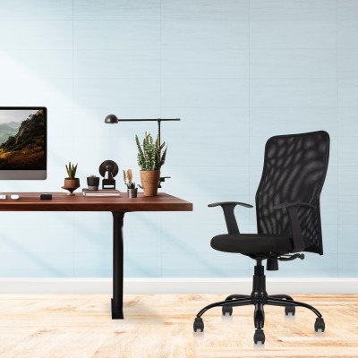 koorsi and co Comforto Office Chair Metal Base Mid Back Mesh Revolving Office Chair Mesh Office Adjustable Arm Chair(Black, DIY(Do-It-Yourself))