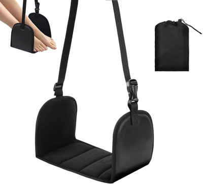 LAKSHMINARAYAN SALES 1pcs Airplane Foot Rest Adjustable Hammock with Support Plates for Flight Travel NA Office Adjustable Arm Chair(Black, Optional Installation Available)