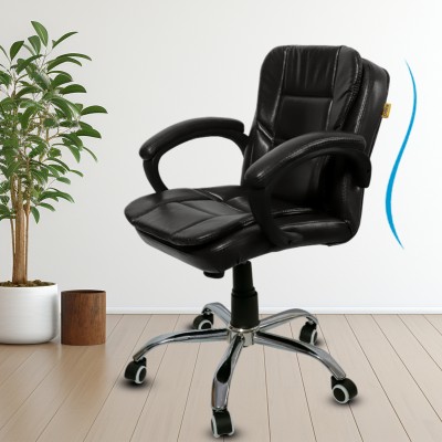 Nice Furniture NG-MEDIUM BACK Leatherette Office Arm Chair(Black, Optional Installation Available)