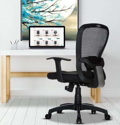TEAL HELICON MB Mesh Office Executive Ergonomic Chair Fabric Office Arm Chair Nylon Office Executive Chair(Black, DIY(Do-It-Yourself))