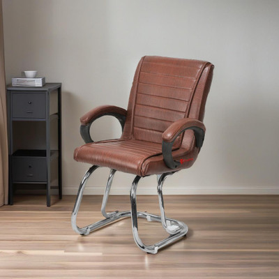 RATISON Director Principal Manager Heavy Duty Metal Frame| Visitor/Study/Office Leatherette Office Arm Chair(Beige, Pre-assembled)