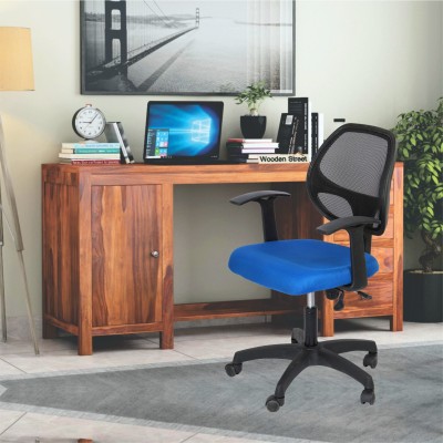 Mr Kursi Mesh Office Arm Chair(Blue, Black, DIY(Do-It-Yourself))