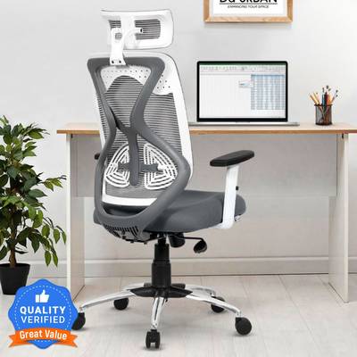 Da URBAN Merlion Grey Mesh Office Executive Chair