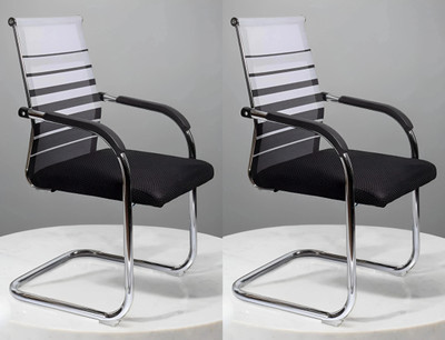 Decent Hut Office Study Computer Library Visitor with Arm Rest Fabric Office Visitor Chair(Black, Set of 2, DIY(Do-It-Yourself))