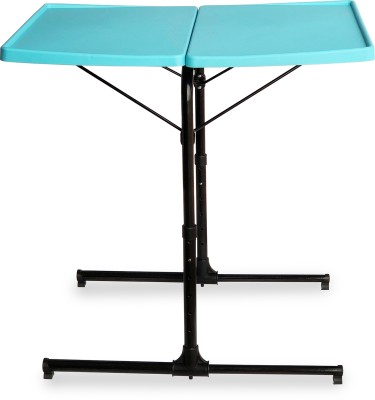 TABLE MAGIC Laptop Table Aqua Blue 2.0 Mat Finish Double Top Plastic Multipurpose Table(Free Standing, Finish Color - Aqua Blue, DIY(Do-It-Yourself))