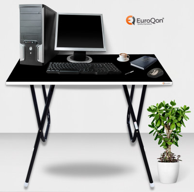 EuroQon Workstation Foldable Engineered Wood Computer Desk(Modular, Finish Color - Black, Pre-assembled)