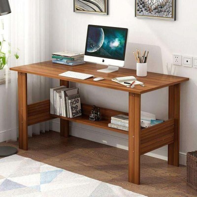 lukzer Computer Desk Laptop Study Table for Office Home Workstation Writing Modern Desk Engineered Wood Study Table(Free Standing, Finish Color - (ST-004/Oak Brown / 90 x 50 x 72 cm), DIY(Do-It-Yourself))