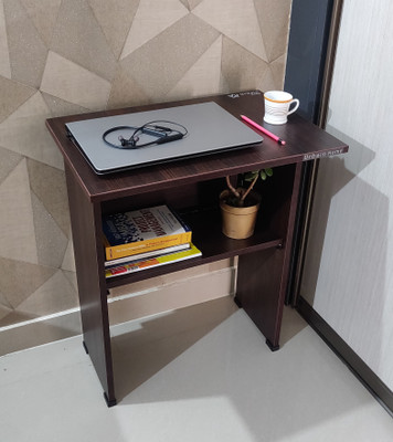 Urbain Home Cairo Engineered Wood Study Table Free Standing Finish Color - Dark Rosewood Pre-assembled 
