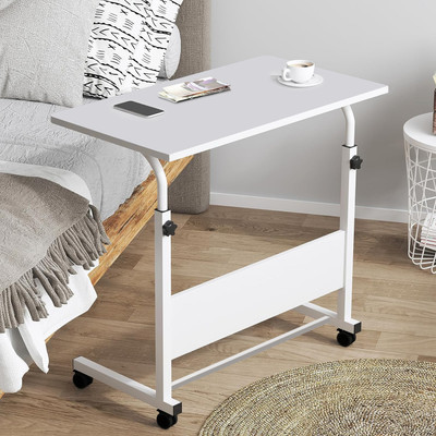 Torche Torche Multipurpose Height Adjustable Movable Table for Computer & Wood Portable Laptop Table(Finish Color - White, DIY(Do-It-Yourself))
