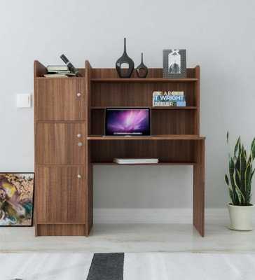 NEUDOT VISION COMPUTER DESK Engineered Wood Study Table(Free Standing, Finish Color - Teak, Knock Down)