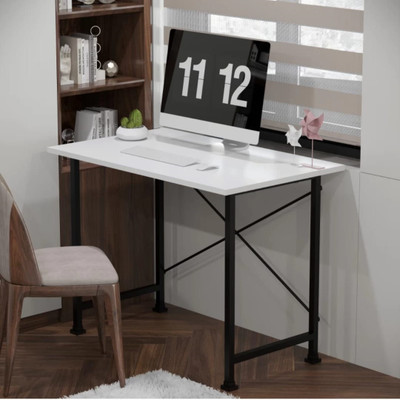 KALWARA STORE Study Table White Solid Wood Office Table(Free Standing, Finish Color - Black, DIY(Do-It-Yourself))