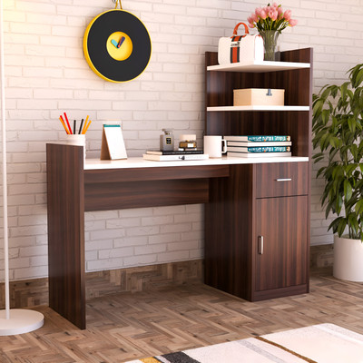 TimbWorld Engineered Wood Study Table For Study Room / Office Engineered Wood Study Table(Free Standing, Finish Color - Wenge & White, DIY(Do-It-Yourself))