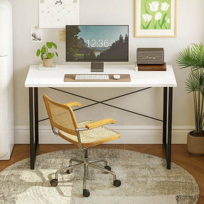 House Of Akasha Multipurpose Study Table Office Table Laptop Table Computer Table Study Desk Engineered Wood Multipurpose Table(Free Standing, Finish Color - White, DIY(Do-It-Yourself))